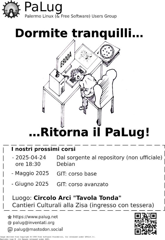 Locandina che elenca i prossimi seminari organizzati